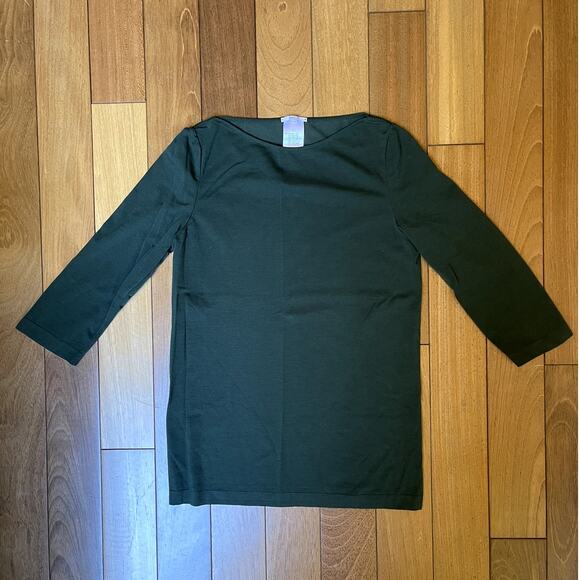 Wolford Deep Green Knit Boat Neck Top Size Small - Picture 1 of 4